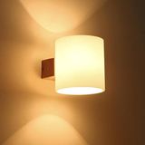 Comely Houten Wandlamp, Moderne Industriële Wandlamp met Glazen Kap, E27 Binnenwandlampen voor Slaapkamer Gang Woonkamer Hal Café Entree