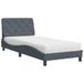 vidaXL Bed met matras, fluweel, donkergrijs, 90x200 cm
