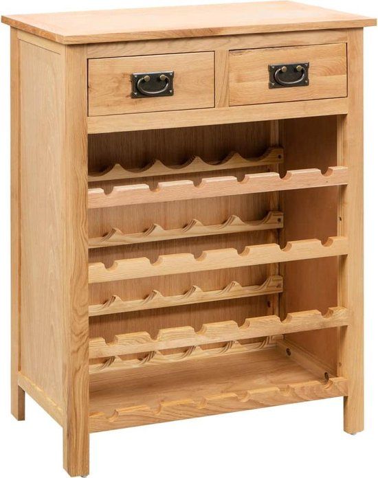 vidaXL Wijnkast 72x32x90 cm massief eikenhout