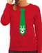 Bellatio Decorations Kersttrui/sweater rendier - rood - dames L