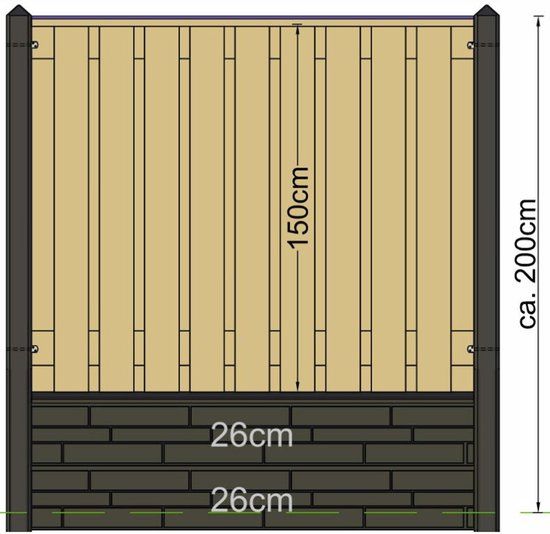 Merkloos Tuindeco Berton paal Geul antraciet hoekmodel 280 cm