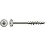SPAX houtconstructie, discuskop, 8 x 220 mm, 50 stuks, deeldraad, T-STAR plus T40, 4CUT, RVS A2