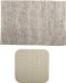 MSV Tapis de douche antidérapant et tapis essuie-pieds - Ensemble salle de bain Sevilla - caoutchouc/microfibre - beige