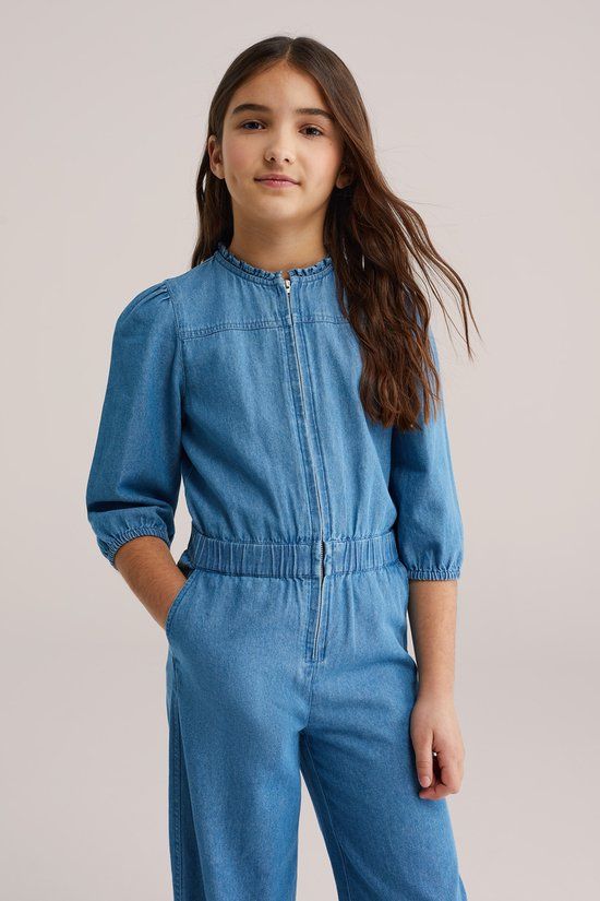 WE Fashion Meisjes denim jumpsuit 176