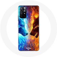 Maniacase Etui voor Xiaomi Redmi Note 11s 5G Wolf van ijs en vuur