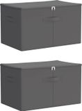 vidaXL Opbergbox 2 stuks nonwoven stof 60 x 43 x 35 cm 90,3 liter Antraciet