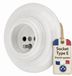 Porcelaine Douille Type E, Blanc