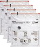 5Five Sacs sous vide pour vêtements/textiles - Sacs de rangement sous vide - 4x pièces - transparent - 50 x 60 cm