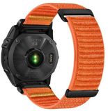 By Qubix Qubix - Geschikt voor Garmin bandje - 26mm Quickfit - Nylon Sport Loop bandje - Oranje - Geschikt voor Garmin Tactix 8 - 51mm