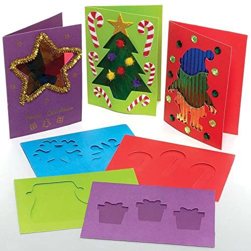 Baker Ross FE946 Wenskaarten met Kerstopening - Pak van 15 stuks