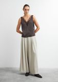 Comma s.Oliver Women's Regular Fit Beige Polyester Trousers W42 X L32
