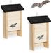 Relaxdays Vleermuiskast - Set van 2 - Hout - Natuur-Zwart