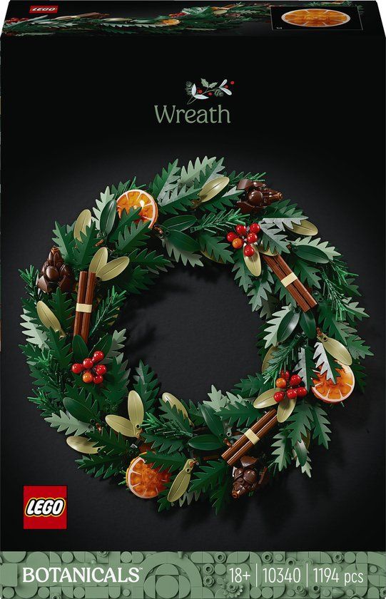 LEGO Icons Herfstkrans Bouwpakket voor Volwassenen met Bloemen - kerstdecoratie - 10340