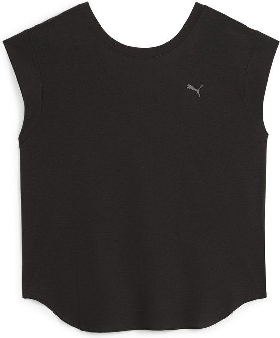 PUMA STUDIO FOUNDATIONS TEE Dames Sportshirt - Puma Black - Maat L