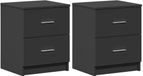 vidaXL Nachtkastjes - Set van 2 - met 2 lades - 40x36x50 cm - Zwart