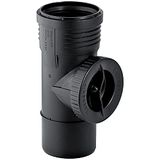 Geberit Silent-PP ontstoppingsstuk 90° met ronde service-opening, 390.527.14.1