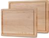 SOPHIOR Houten Snijplankenset Esdoorn - 35x25 en 42x30 cm - Met Sapgeul en Handvaten