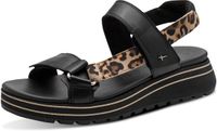 Tamaris - Dames - Sandalen met hak - Zwart/Leopard - Maat 36
