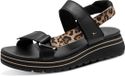 Tamaris - Dames - Sandalen met hak - Zwart/Leopard - Maat 36