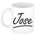 Bellatio Decorations Jose Naam koffiemok - beker - met sierlijke letters - wit