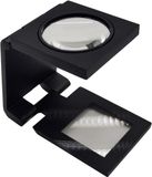 Set de 2 loupes miniatures, grossissement 10x, avec échelle, en alliage de zinc, noir
