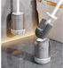 Xafyr®Brush - Brosse de toilette en silicone - Brosse de toilette et support brevetés avec montage mural sans perçage, manche blanc et poils gris, antibactérien, séchage turbo, innovant et hygiénique