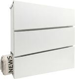 Merkloos Relaxdays Brievenbus met slot - 37,5x35,5x10,5 cm - wit