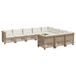 vidaXL 10-delige Loungeset met kussens, polyrattan, beige