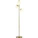 RDTD Bol Lampadaire Sur Pied Salon Métal Doré 3 Abat-jours Globe Blanc Verre Dépoli 40w Hauteur 169 Cm, Design Moderne Pour Intérieur Lumineux