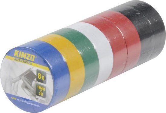 24x Gekleurde Rollen Isolatie Tape - 18 mm x 5 meter - Multi