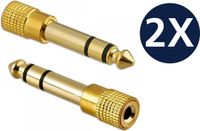 Techvavo® Set van 2 - Adaptateurs Jack - Adaptateur Audio - 6.3mm Jack vers 3.5mm Jack - Doré