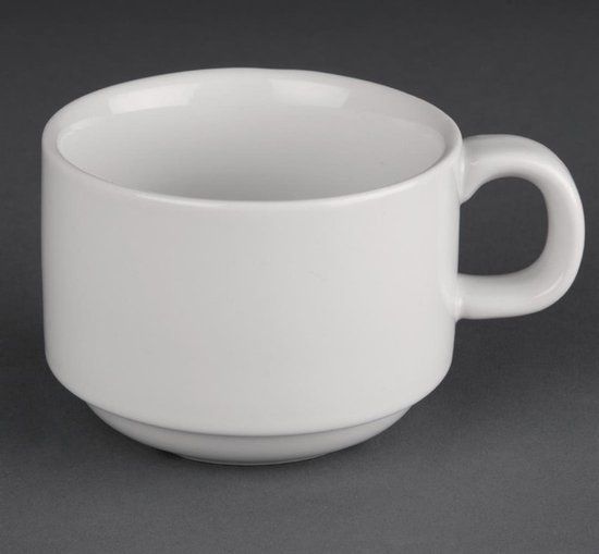 Athena Hotelware Koffiekopjes 20cl Wit - Stapelbaar - Set van 24