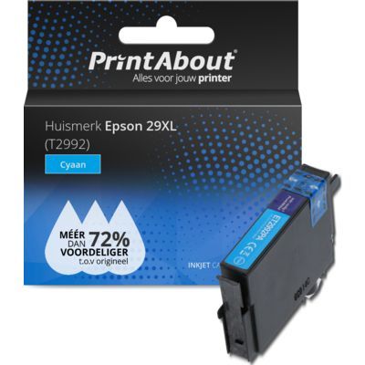 PrintAbout 29XL (T2992) Cyaan Inktcartridge | Compatibel met Epson