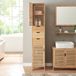 en.casa Badkamerkast Boksereys 180x35x35 cm naturel