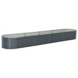 vidaXL Plantenbak 400x80x44 cm gegalvaniseerd staal grijs