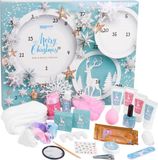 BRUBAKER Cosmetics Beauty Adventskalender - de XXL Wellness Kerstkalender voor Dames - 24 x Lichaamsverzorging Producten & Spa Accessoires - Mint Blauw