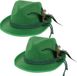 Merkloos Faram Party Tiroler hoedje - 2x stuks - groen
