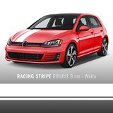 Adesive Racing dubbele strepen, wit, 80 mm x 5 m