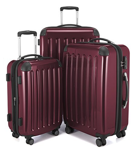 Hauptstadtkoffer - Alex 3-delige kofferset 4 dubbele wielen, trolley-set, uitbreidbare reiskoffer, TSA, (S, M & L), bordeaux