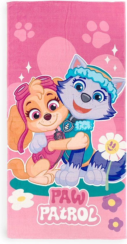 4KidsOnly Paw Patrol strandlaken Roze Katoen 70x140 cm
