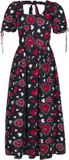 Hell Bunny Kate Heart Dames Maxi-jurk - zwart/rood - 4XL