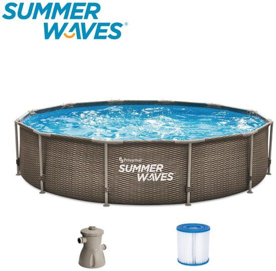 Summer Waves Active Frame Zwembad - ⌀366 x 76 cm - Inclusief Filterpomp