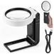 Loupe avec lumière, grossissement 6x/25x, 30 LED, noir