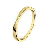 Lucardi Dames Zilveren goldplated ring twist