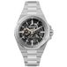 Ingersoll The Baller Mens 45mm Automatic Watch with Skeleton Dial and Stainless Steel Bracelet, Black Silver, Bracelet