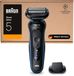 Braun Series 5 Elektrisch scheerapparaat voor heren, 50 minuten batterijduur, met precisietrimmer-opzetstuk, draadloos nat en droog scheerapparaat voor mannen, waterdicht, 52-B1200si, blauw