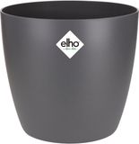 Elho Brussels Rond 22 - Pot de fleurs d'intérieur - 100% plastique recyclé - Ø 22.3 x H 20.6 cm - Anthracite