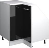 Vicco Rion Hoekkast voor schuine wand Zwart hoogglans/wit