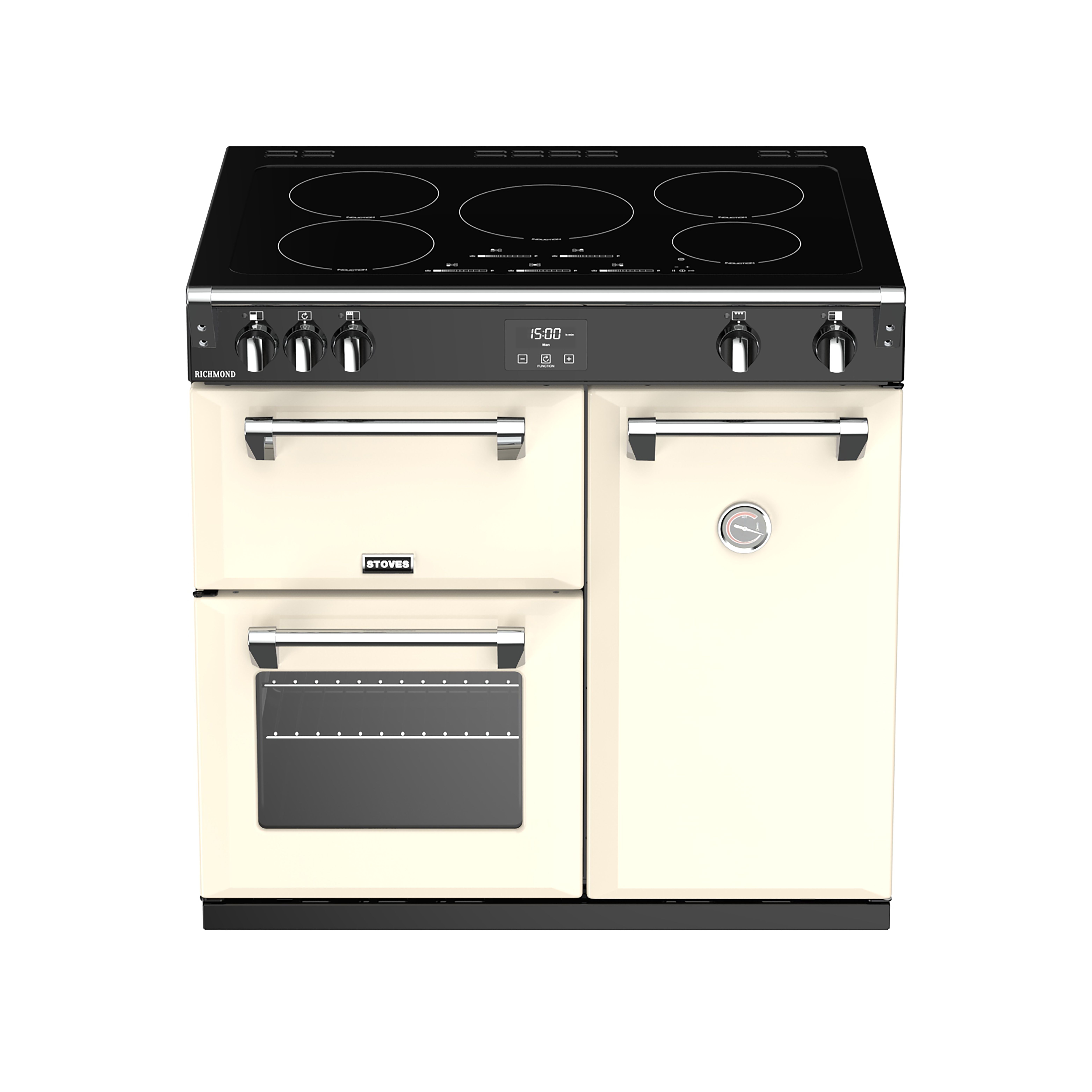 Stoves Richmond S900 Ei Range-fornuis | Inductie | 5 Zones | Zwart & Crème | A