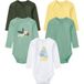 LUPILU Body bébé, 100% coton biologique, lot de 5. (Vert/jaune/blanc, 62-68)